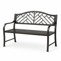 Banco de metal negro para exteriores 125 cm