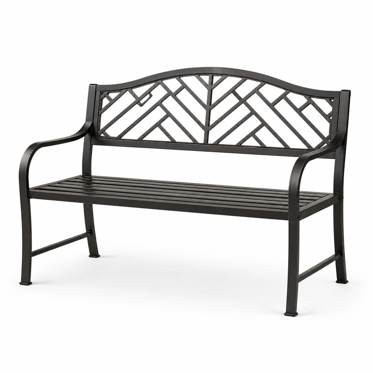 Banco de metal negro para exteriores 125 cm