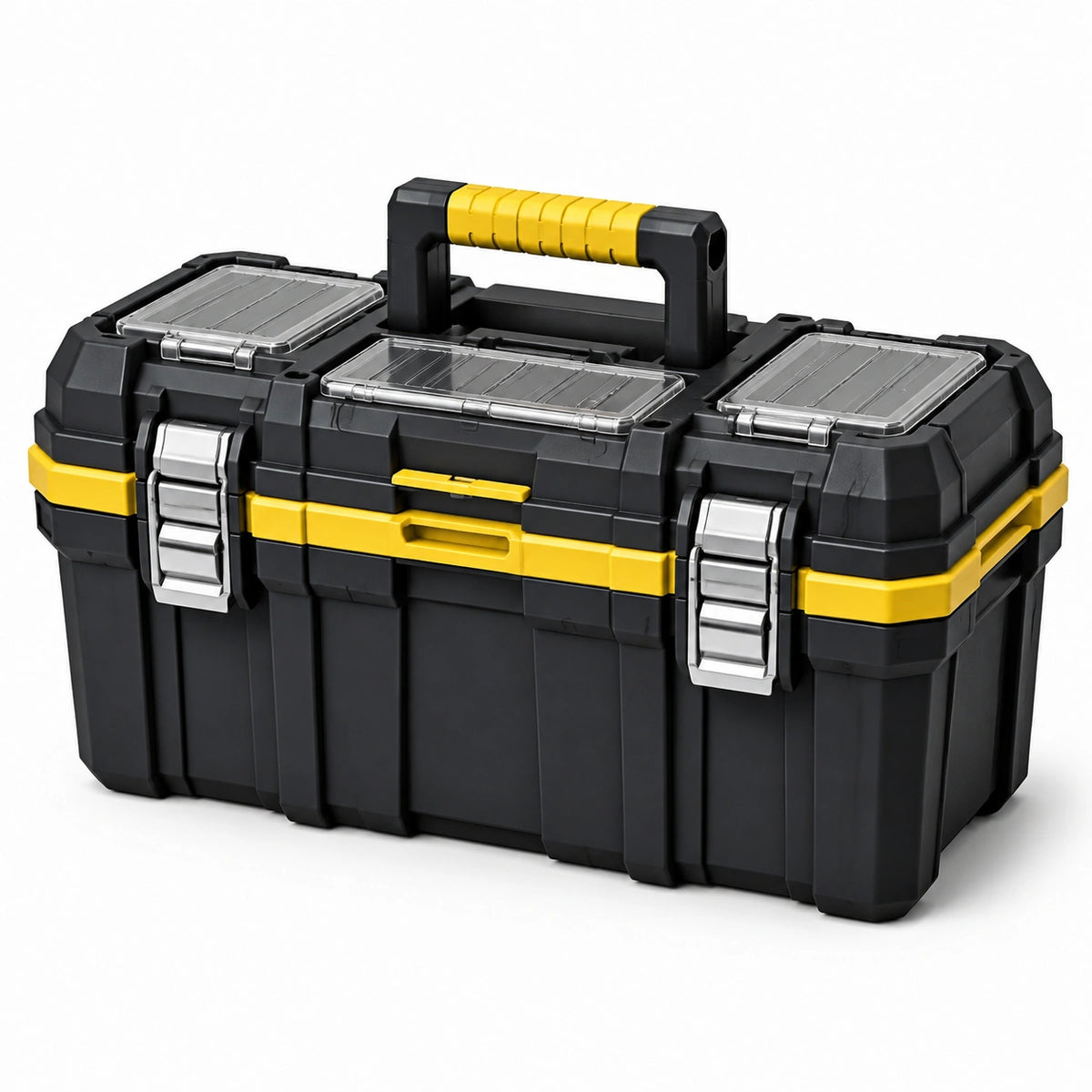 Caja de herramientas metálica con 3 cajones gris y negro