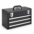 Caja de herramientas de aluminio y acero con 3 cajones 46x32x24 cm