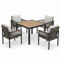 Conjunto de jardín de aluminio con sillones y mesa auxiliar