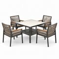 Conjunto de comedor exterior aluminio con sillas y mesa gris