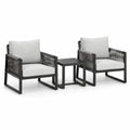 Conjunto de jardín con sillas de aluminio y mesa de teca