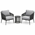 Conjunto de jardín de aluminio con sillas y mesa, negro y gris
