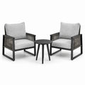 Conjunto de jardín con sillas de cuerda y mesa de aluminio gris